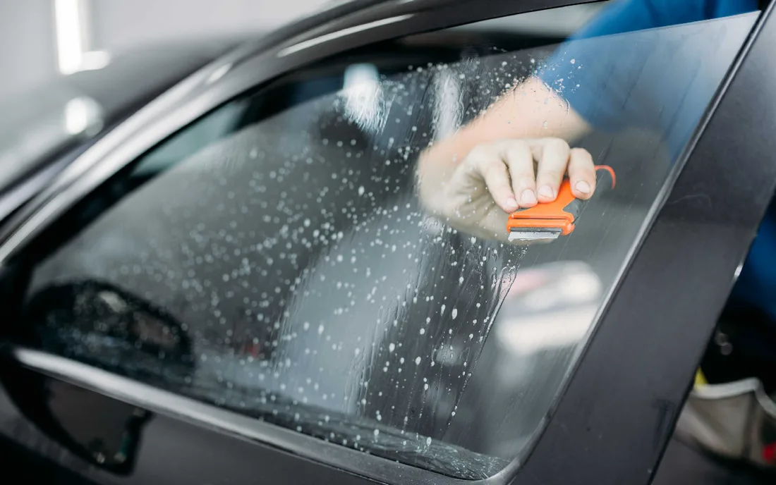 Professional automotive film installation